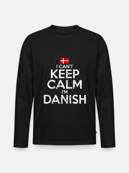 Danish Denmark - Men's Premium Organic Long Sleeve Shirt - black