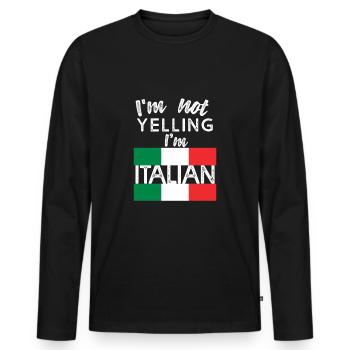Italien italien italie - T-shirt manches longues Premium bio Homme - noir - Devant - Nico (187cm)