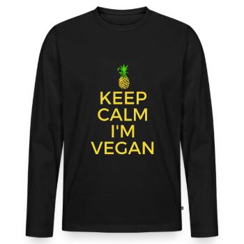 Vegan vegan vegan - Men's Premium Organic Long Sleeve Shirt - black - Front - Nico (187cm)