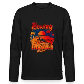 Rudern Ruderer Ruderboot - Männer Premium Bio Langarmshirt - Schwarz - Vorne - Nico (187cm)