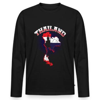 Thaïlande - T-shirt manches longues Premium bio Homme - noir - Devant - Nico (187cm)