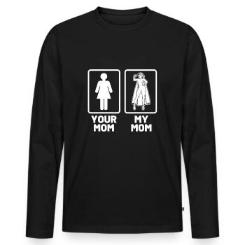 Super Mutter Mama Muttertag Heldin Powerfrau - Männer Premium Bio Langarmshirt - Schwarz - Vorne - Nico (187cm)