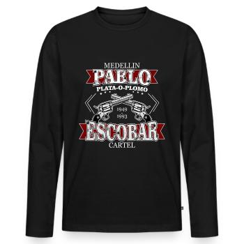 Pablo Escobar-Medellin Cartel - Männer Premium Bio Langarmshirt - Schwarz - Vorne - Nico (187cm)