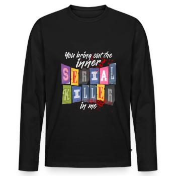 True Crime Podcast Saying for a True Crime Fan - Men's Premium Organic Long Sleeve Shirt - black - Front - Nico (187cm)