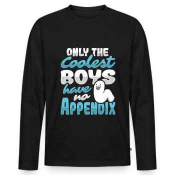 Appendix Shirt Appendix Surgery Recovery - Men's Premium Organic Long Sleeve Shirt - black - Front - Nico (187cm)