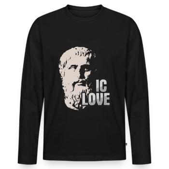 Philosophy Platon shirt for Philosophy Student - Men's Premium Organic Long Sleeve Shirt - black - Front - Nico (187cm)