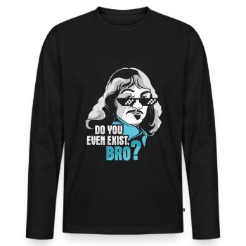 Philosophy Descartes Philosophy Student - Men's Premium Organic Long Sleeve Shirt - black - Front - Nico (187cm)