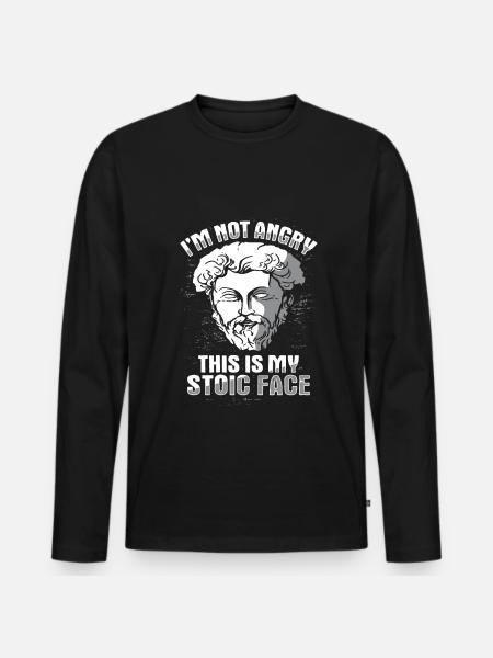 Stoïcijnse filosoof Marcus Aurelius Stoïcijns - Mannen Premium Bio shirt met lange mouwen - zwart