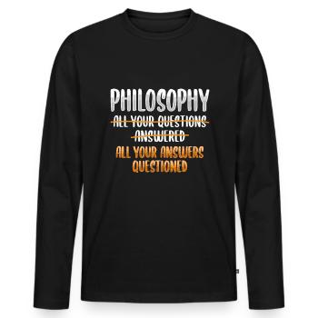 Philosophy shirt for Philosophy Student - Men's Premium Organic Long Sleeve Shirt - black - Front - Nico (187cm)