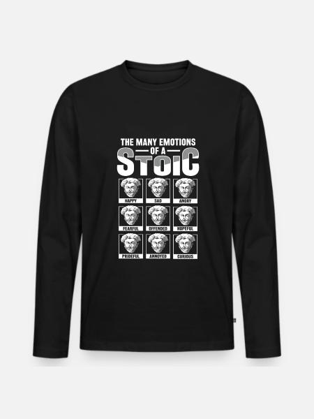 Stoïcijnse filosoof Marcus Aurelius Stoïcijns - Mannen Premium Bio shirt met lange mouwen - zwart
