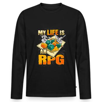 Ma vie est une chemise RPG pour RPG Gamer - T-shirt manches longues Premium bio Homme - noir - Devant - Nico (187cm)