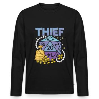 Fantasy Rollenspiel RPG Shirt für Dieb RPG Gamer - Männer Premium Bio Langarmshirt - Schwarz - Vorne - Nico (187cm)