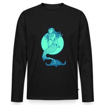 Mermaid mermaid mermaid fairy tale - Men's Premium Organic Long Sleeve Shirt - black - Front - Nico (187cm)