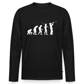 Trombone musique de pipe Evolution - T-shirt manches longues Premium bio Homme - noir - Devant - Nico (187cm)