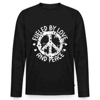 Hippies - Men's Premium Organic Long Sleeve Shirt - black - Front - Nico (187cm)