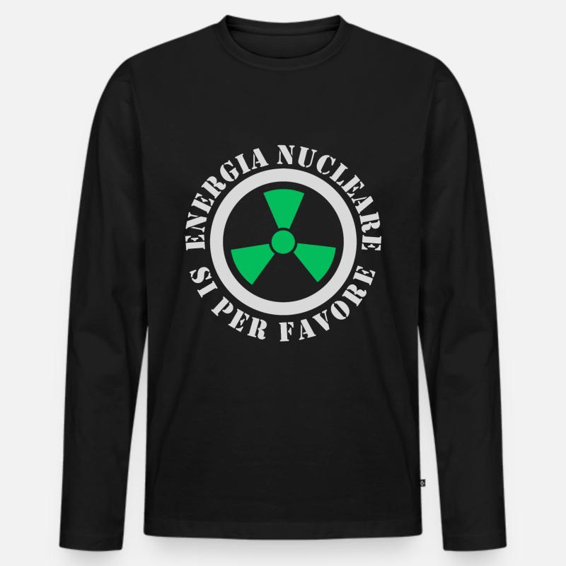 Kernkraft, Ja bitte - Männer Premium Bio Langarmshirt - Schwarz