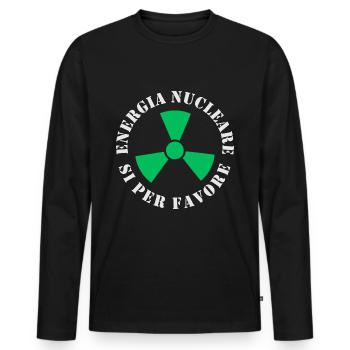 Nuclear Energy, Yes Please - Men's Premium Organic Long Sleeve Shirt - black - Front - Nico (187cm)