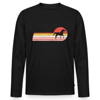 Horse Riding Vintage Horse Riding - Men's Premium Organic Long Sleeve Shirt - black - Front - Nico (187cm)