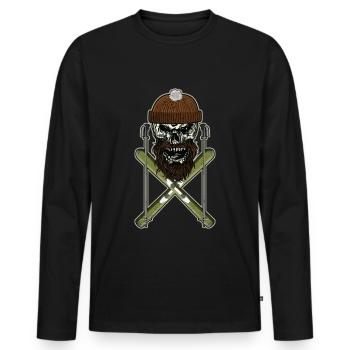 Ski skiing Skiing Skiing Skiing Skis - Men's Premium Organic Long Sleeve Shirt - black - Front - Nico (187cm)