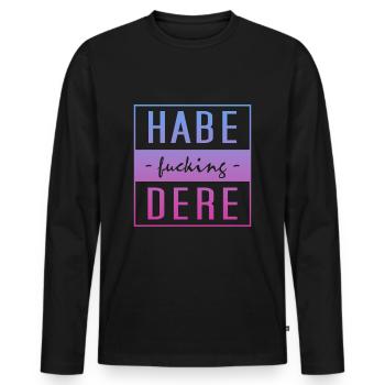 habe dere, minga, oberbayern, bayern - Männer Premium Bio Langarmshirt - Schwarz - Vorne - Nico (187cm)