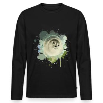 Phoque mer lion de mer - T-shirt manches longues Premium bio Homme - noir - Devant - Nico (187cm)