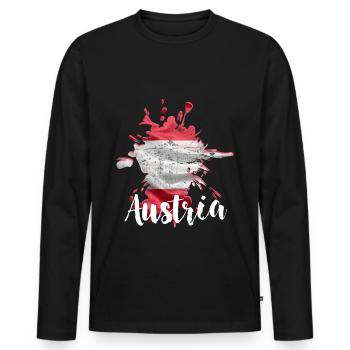 Autriche - T-shirt manches longues Premium bio Homme - noir - Devant - Nico (187cm)