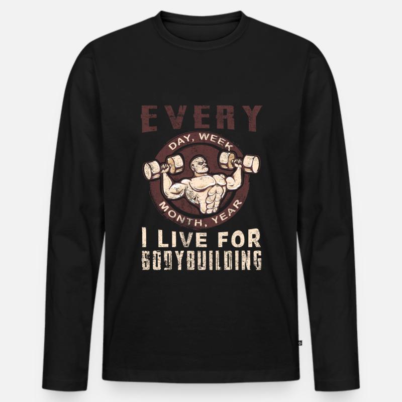 Bodybuilding - Männer Premium Bio Langarmshirt - Schwarz