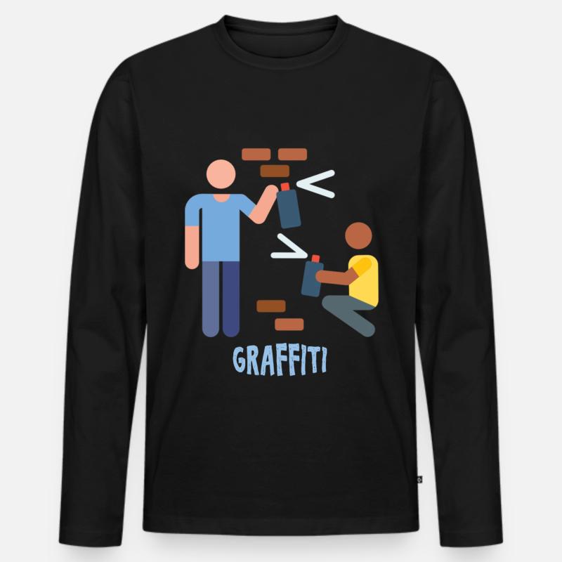 Graffitis - Graffitti - T-shirt manches longues Premium bio Homme - noir