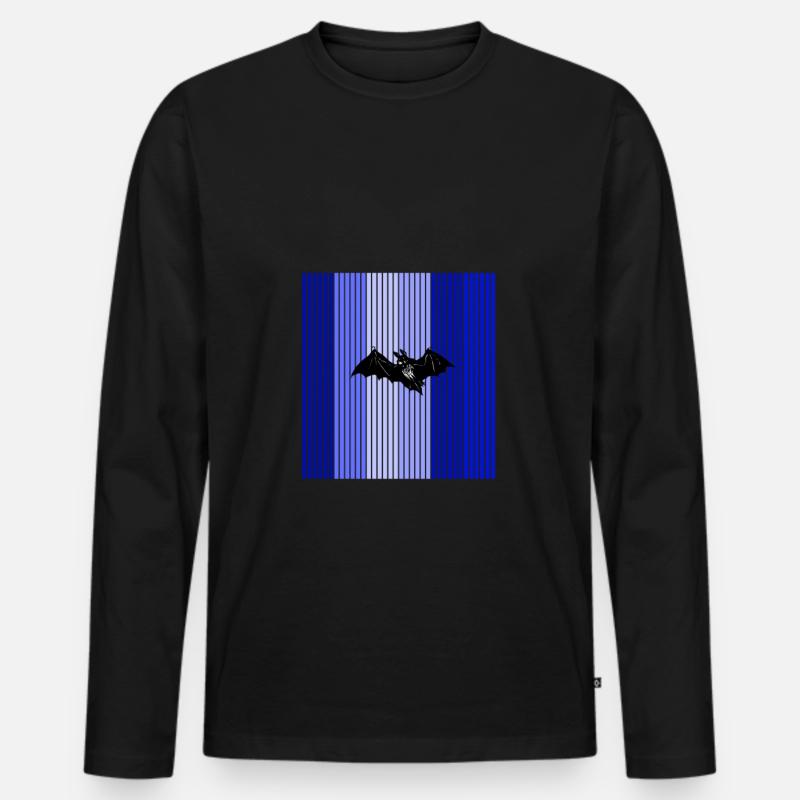 Fledermaus - Männer Premium Bio Langarmshirt - Schwarz