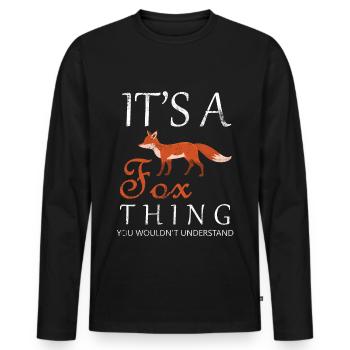 fuchs - Männer Premium Bio Langarmshirt - Schwarz - Vorne - Nico (187cm)