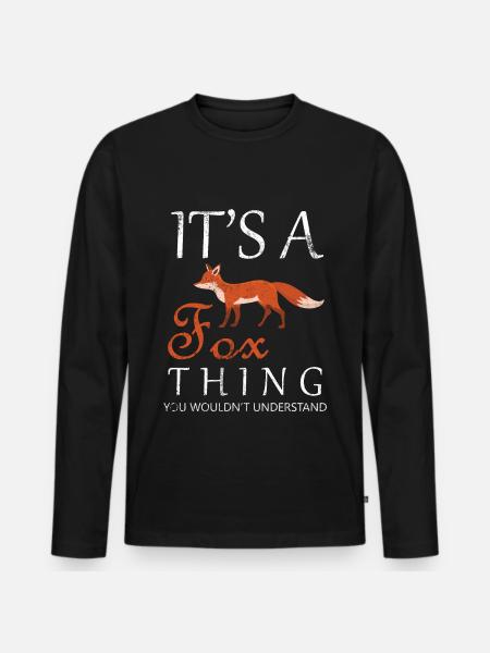 Fox - Men's Premium Organic Long Sleeve Shirt - black