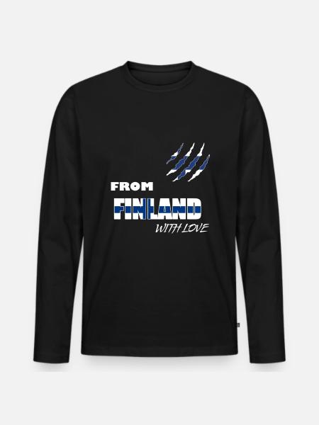 Finland Land und Länder - Männer Premium Bio Langarmshirt - Schwarz