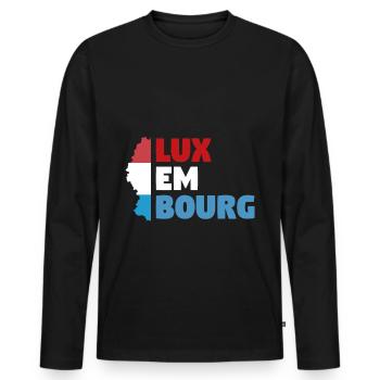 Luxembourg - Men's Premium Organic Long Sleeve Shirt - black - Front - Nico (187cm)