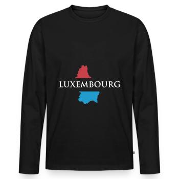 Luxembourg - Men's Premium Organic Long Sleeve Shirt - black - Front - Nico (187cm)