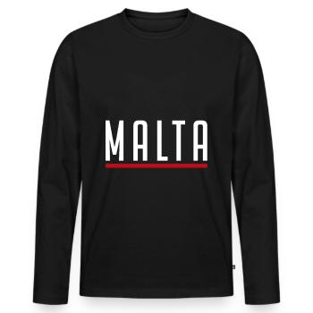 Malte - T-shirt manches longues Premium bio Homme - noir - Devant - Nico (187cm)