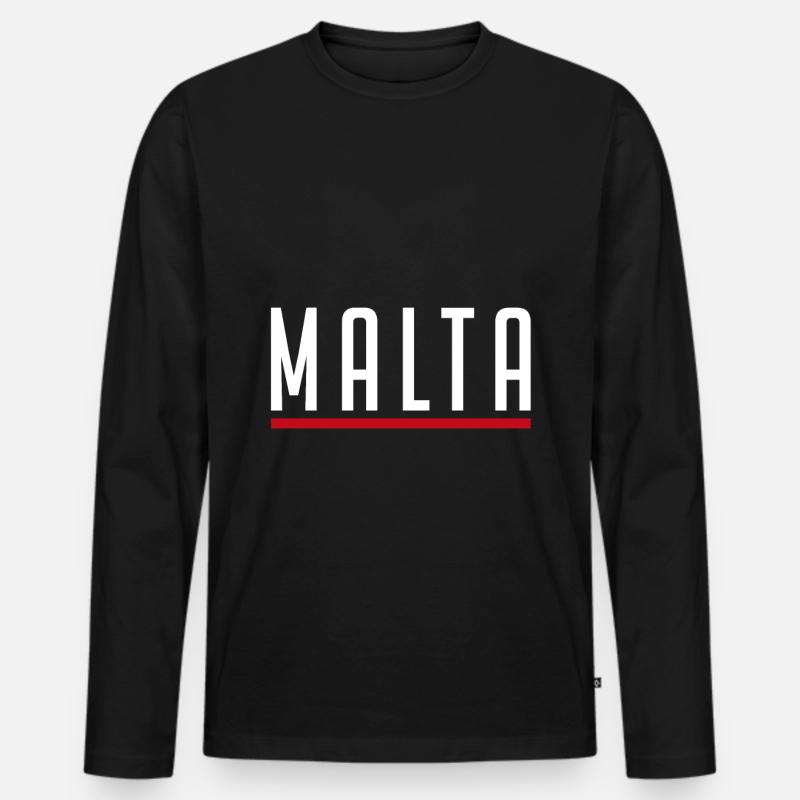 Malta - Männer Premium Bio Langarmshirt - Schwarz