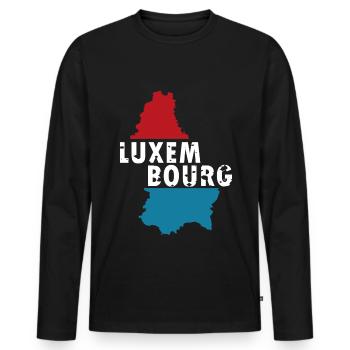 Luxembourg - Men's Premium Organic Long Sleeve Shirt - black - Front - Nico (187cm)