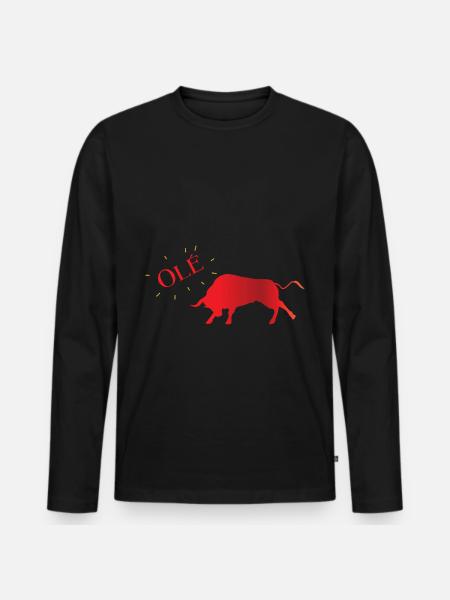 Spanien - Männer Premium Bio Langarmshirt - Schwarz