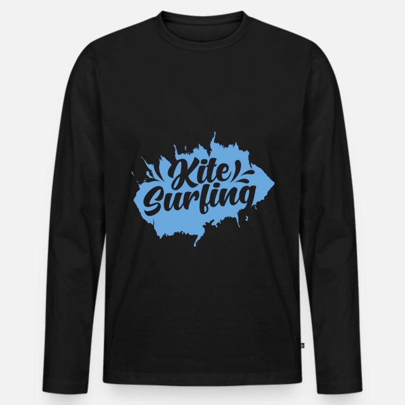 Kite surfen - Männer Premium Bio Langarmshirt - Schwarz