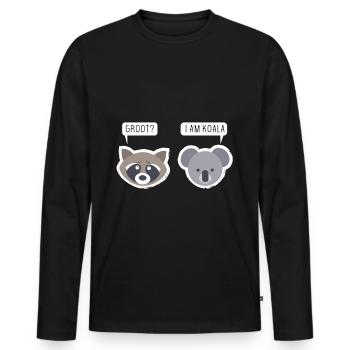 Koala - Männer Premium Bio Langarmshirt - Schwarz - Vorne - Nico (187cm)
