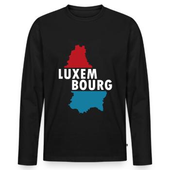 Luxembourg - Men's Premium Organic Long Sleeve Shirt - black - Front - Nico (187cm)