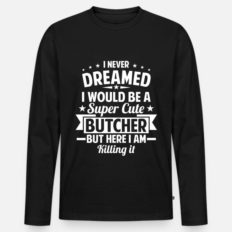 Metzger - Männer Premium Bio Langarmshirt - Schwarz