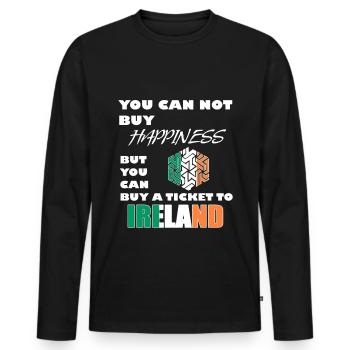 Irlande - T-shirt manches longues Premium bio Homme - noir - Devant - Nico (187cm)