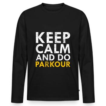 parkour - Men's Premium Organic Long Sleeve Shirt - black - Front - Nico (187cm)