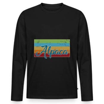 Alpaka - Männer Premium Bio Langarmshirt - Schwarz - Vorne - Nico (187cm)