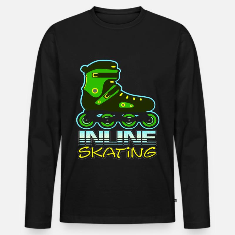 Inline skating - Männer Premium Bio Langarmshirt - Schwarz