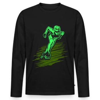 Inline skates - Männer Premium Bio Langarmshirt - Schwarz - Vorne - Nico (187cm)