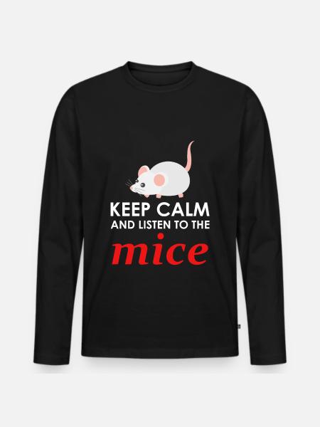 Maus - Männer Premium Bio Langarmshirt - Schwarz