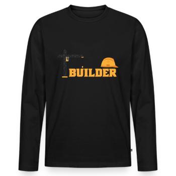 Ouvriers du bâtiment - T-shirt manches longues Premium bio Homme - noir - Devant - Nico (187cm)