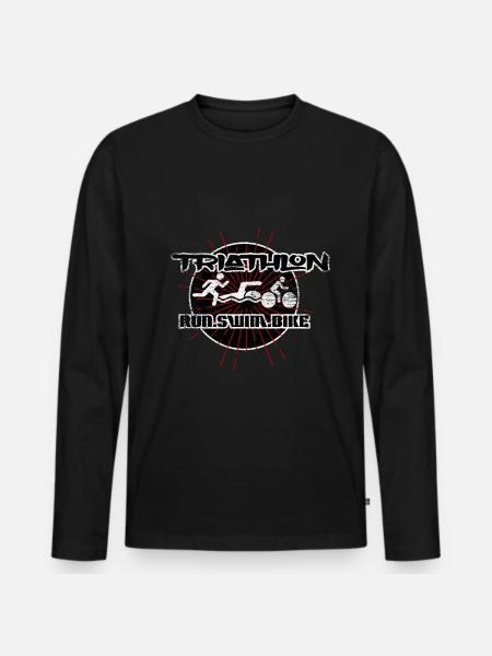 Triathlon - Men's Premium Organic Long Sleeve Shirt - black